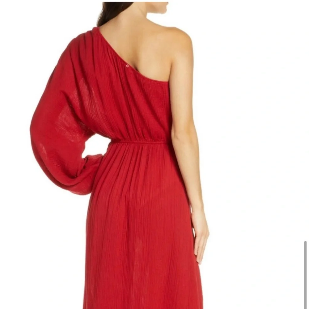 Red Carter Red One-Shoulder Gauzey Maxi Dress NWT - Picture 7 of 10